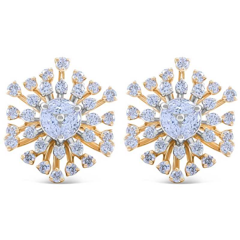 Diamond Cluster Desert Flower Earrings