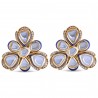 Polki Uncut Diamond Flower Cluster Earrings