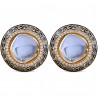 Polki Uncut Diamond Engraved Button Stud Earrings