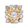 Polki Uncut Diamond Art Deco Square Ring