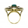 Polki Uncut Diamond Emerald Black Gold Ring