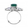 Polki Uncut Diamond Simulated Emerald Cluster Ring