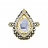 Polki Uncut Diamond Engraved Raindrop Ring
