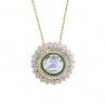 Polki Uncut Diamond & Mini Pearl Enameled Pendant Necklace