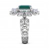 Diamond Lace Cluster Emerald Color Halo Anniversary Ring