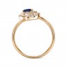 Blue Color Stone& Diamond Raindrop Open Ring