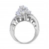 Ruby Baguette & Diamond Cluster Triple Row Ring