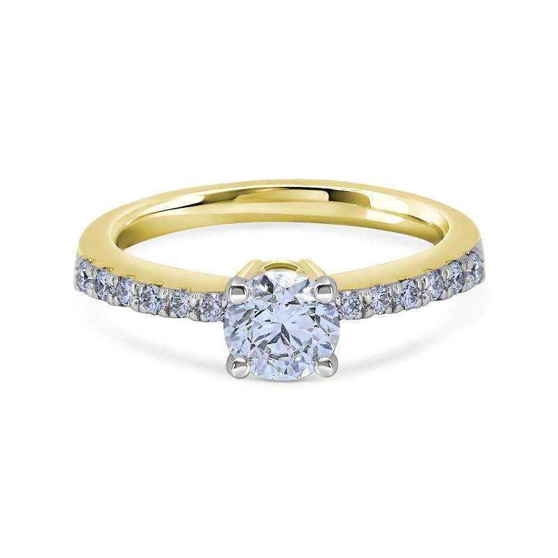 Diamond-Cut Eternity Circle Diamond Solitaire Pave Engagement Ring