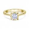 Diamond Solitaire Bezel Knife-Edge Engagement Ring