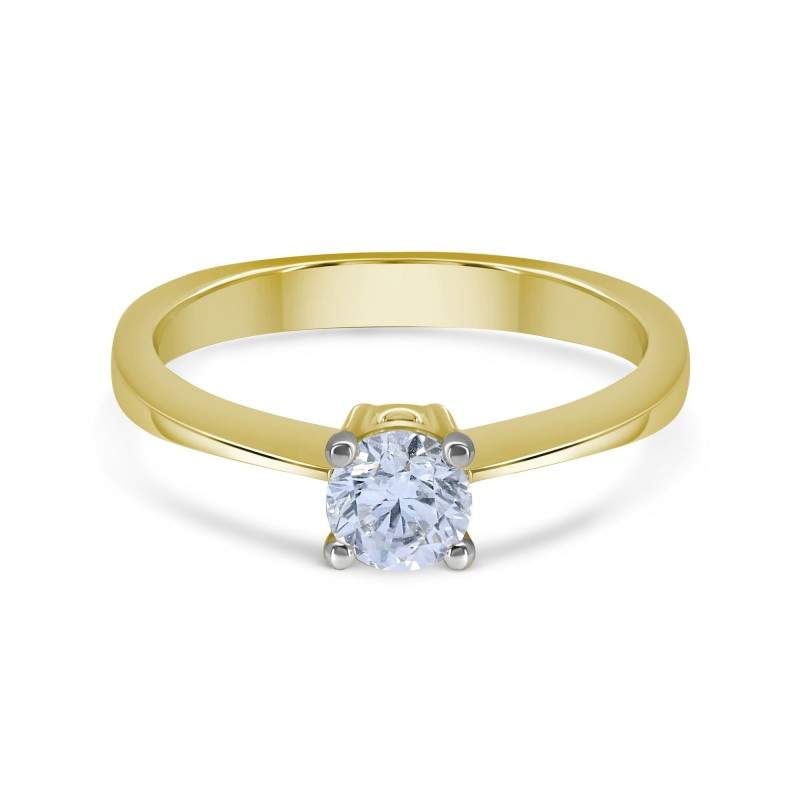 Classic Diamond Solitaire Knife Edge Engagement Ring