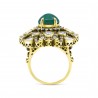 Polki Uncut Diamond Emerald Droplet Cluster Ring