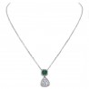 Polki Uncut Diamond & Simulated Emerald Pendant Necklace