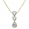 Polki Uncut Diamond Three-Stone Anniversary Pendant Necklace