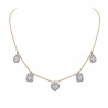 Diamond Heart Mixed-Halo Cluster Station Necklace