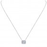 Diamond Cushion Halo East-West Pendant Necklace