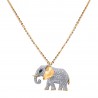 Diamond Pave Lucky Elephant Pendant Necklace