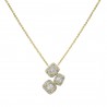 Diamond Baguette Triple Halo Cascade Necklace