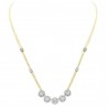 Diamond Five-Stone Halo Double-Layer Cable Necklace