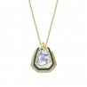 Polki Uncut Diamond Enamel Fruit Drop Pendant Necklace