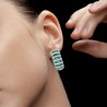 Emerald & Diamond Dome-Shaped J-Hoop Earrings