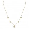 Diamond Miracle Halo Pear-Drop Station Necklace