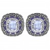 Polki Uncut Diamond & Enamel Lotus Flower Earrings