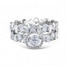 Diamond Round Halo & Cluster Pear Two-Piece Bridal Ring Set