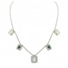 Polki Uncut Diamond & Emerald Halo Station Necklace