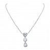 Polki Uncut Diamond Three-Stone Halo Drop Necklace