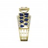 Diamond Baguette & Blue Sapphire Multi-Row Anniversary Ring