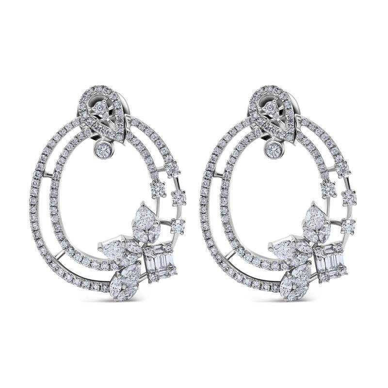 Diamond Triple Halo Holly Wreath Earrings