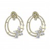 Diamond Triple Halo Holly Wreath Earrings