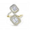 Diamond Double Baguette Open Wedding Ring