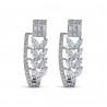 Diamond Trellis J-Hoop Earrings w/ Screw Backs