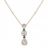 Polki Uncut Diamond Pendant & Pearl Station Chain Necklace