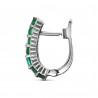Emerald & Diamond J-Hoop Earrings