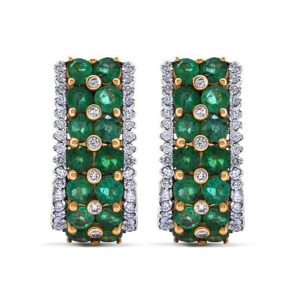 Emerald & Diamond J-Hoop…