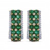 Emerald & Diamond J-Hoop Earrings