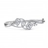 Diamond Halo Ribbon & Flower Bangle Bracelet