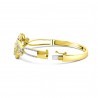Diamond Halo Ribbon & Flower Bangle Bracelet