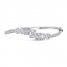 Diamond Halo Flower Art Deco Bangle Bracelet