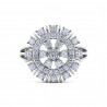 Diamond Stacked Icy Cluster Snowflake Ring