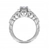 Diamond Halo Cluster & Triple Row Engagement Ring
