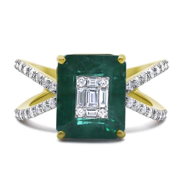 Emerald & Diamond Orbital Ring