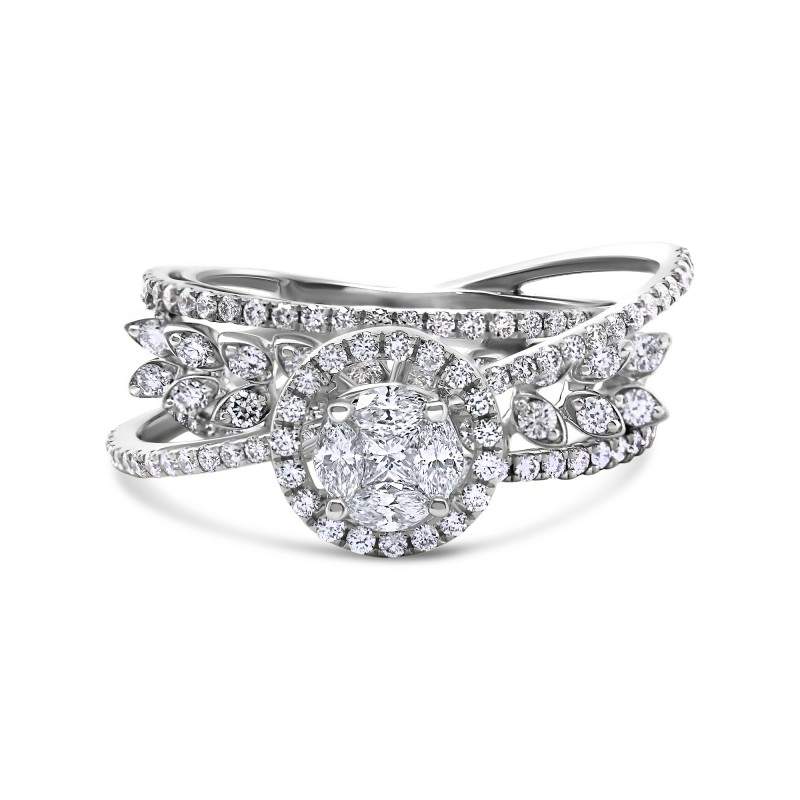 Diamond Illusion Multi-Band Engagement Ring