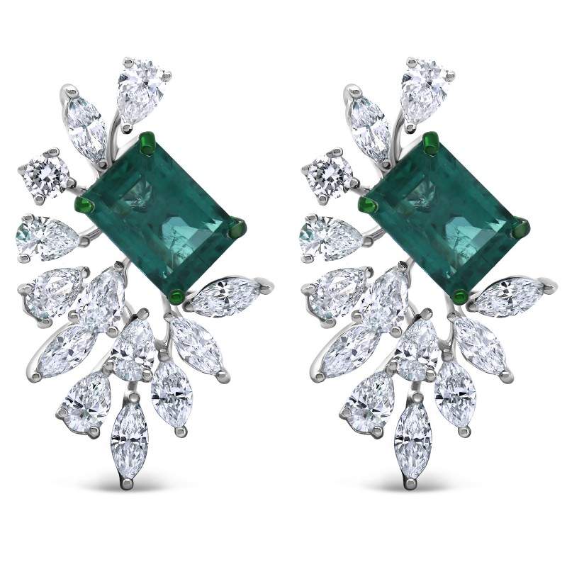 Emerald & Diamond Corsage Earrings