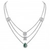 Emerald & Diamond Three-Pendant Layering Necklace