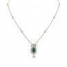 Polki Uncut Diamond Flower & Emerald Pearl Necklace