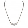 Polki Uncut Diamond Three-Stone Beaded Necklace
