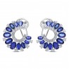 Sapphire & Diamond Front Facing Earrings